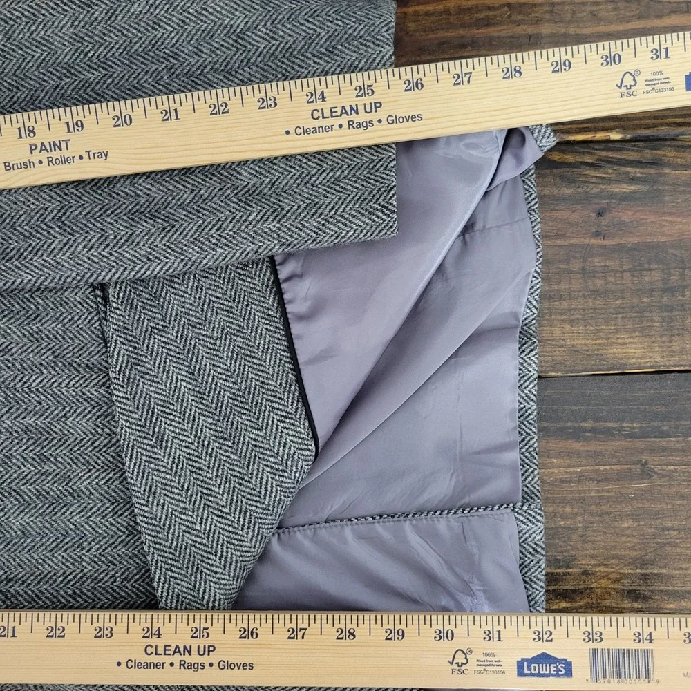 Joe Namath Men's‎ Tweed Sport Coat Blazer Two Button Gray Herringbone Wool 46L